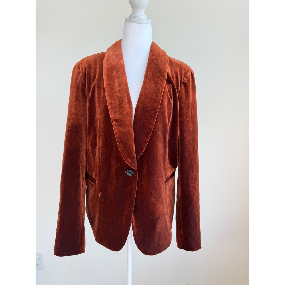Allegra K Women's Luxurious Burgundy Velvet Shawl Collar Blazer Retro Boho Glam